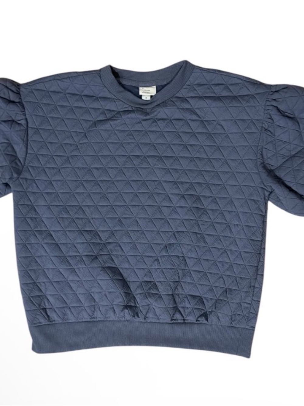 A NEW DAY Quilted Puff-Sleeve Sweatshirt - Slate Blue - Picture 2 of 6